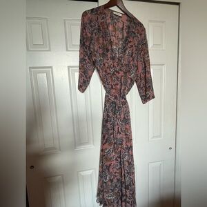 Floral Pink Maternity Wrap Dress